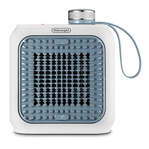 Limited-time offer: De'Longhi Capsule Desk HFX10B03.LB Mini Ceramic Fan Heater, Quiet, Swivelling Grill, Safety Thermostat, Ideal for Office and Travel, 360 W, Light Blue from 65.00 GBP to 65.00 GBP (save 0%)