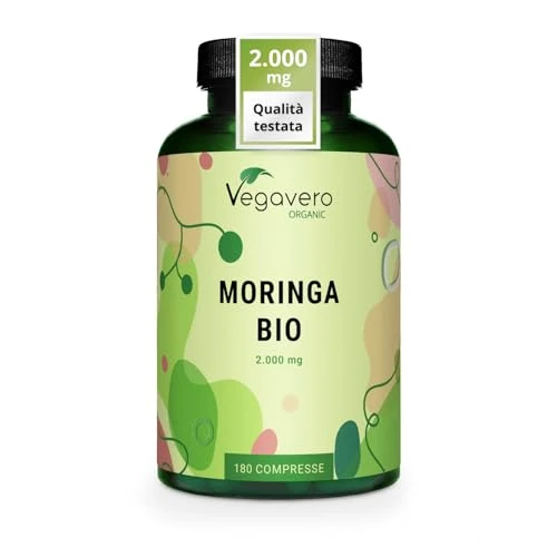 Offerta a tempo: Moringa Oleifera Biologica | 1.000 mg per compressa | 180 compresse (3 Mesi) | 2% di Glucosinolati | Superfood fonte di Proteine Vegane | Certificata in Laboratorio | Vegavero® - 30% da 26.95 € a 18.90 €