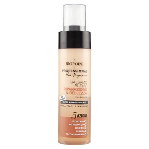 Offerta a tempo: Biopoint Professional Hair Program - Balsamo Riparazione & Bellezza Bi-Fase, Azione Ristrutturante e Idratante, per Capelli Fragili e Danneggiati, Senza Risciacquo 200ml - 22% da 8.50 € a 6.64 €