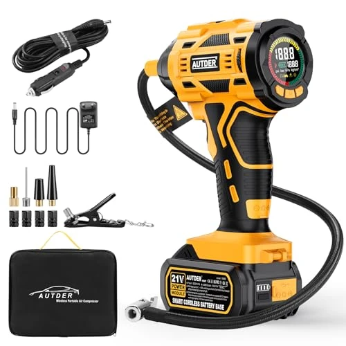 Offerta a tempo: AUTDER Gonfiatore Pneumatici Portatile, Giallo - 0.00% da 79.99 € a 79.99 €