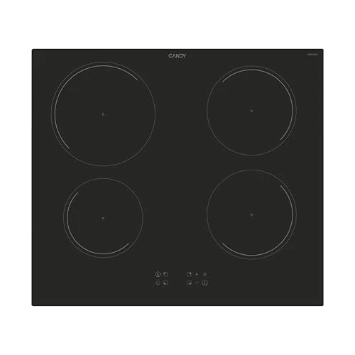 Candy CITT642C/E1 Induction Hob, 4 Burners, Ceramic Hob, Built-in, Power Management, Touch, Grill, Child Safety Lock 59 x 55 x 52 cm, Black