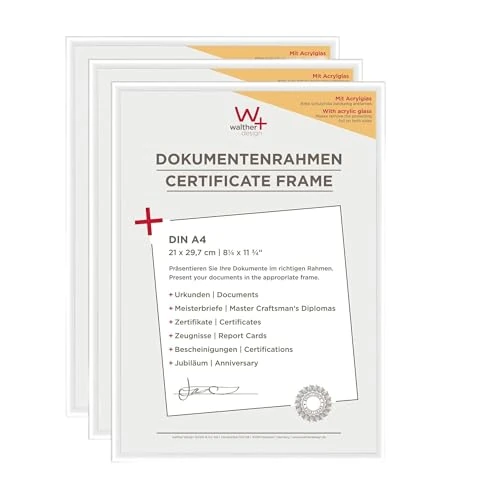 Oferta limitada: walther design Marco de fotos blanco 21 x 29,7 cm (DIN A4) con Vidrio acrílico Pack de 3, New Lifestyle Marco de plástico KVX130W3 de 27.99 € a 27.99 € (ahorro 0.00%)