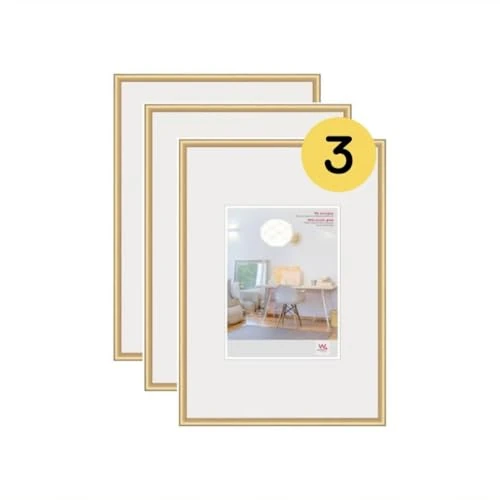 Offre limitée : Walther Design Cadre photo doré 29,7 x 42 cm (DIN A3) avec verre d’art 3 pack, cadre en plastique New Lifestyle KVX342G3 de 45.71 € à 36.49 € (20% de remise)
