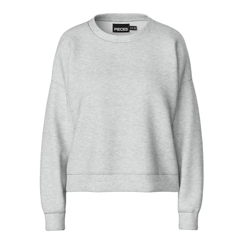 Offerta a tempo: Pieces Pcchilli LS Sweat Noos BC Maglia di Tuta, Melange Grigio Chiaro, XXL Donna - 12% da 24.99 € a 21.99 €
