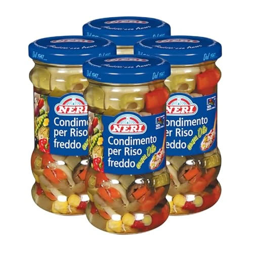 Offerta a tempo: Neri Sottoli – Condimento per Riso Freddo, Pronto all’Uso e Ricco di Gusto – Ideale per Insalate di Riso, Piatti Estivi e Pranzi Veloci - 4 confezioni da 285 g - 46% da 14.74 € a 7.96 €