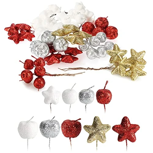 Limitiertes Angebot: COM-FOUR® Weihnachtsdekoration - Zweige, Sterne und Deko-Äpfel zum Basteln - weihnachtliche Streudeko - Bastel Set - Weihnachtspotpourri als Tischdeko (6X Beutel: Sterne + Apfel) von 10.89 EUR auf 10.89 EUR (Spare 0%)