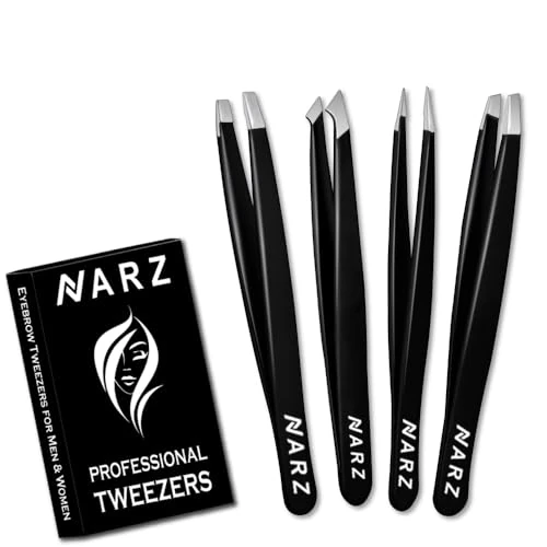 Limitiertes Angebot: NARZ Pinzetten Professionelle Augenbrauen pinzette, 4-teiliges Edelstahl-Präzisionspinzettenset für Augenbrauenpinzette für die Gesichtshaare, zum Frauen und Männ Zupfen von Augenbrauen, von 5.99 EUR auf 4.99 EUR (Spare 17%)