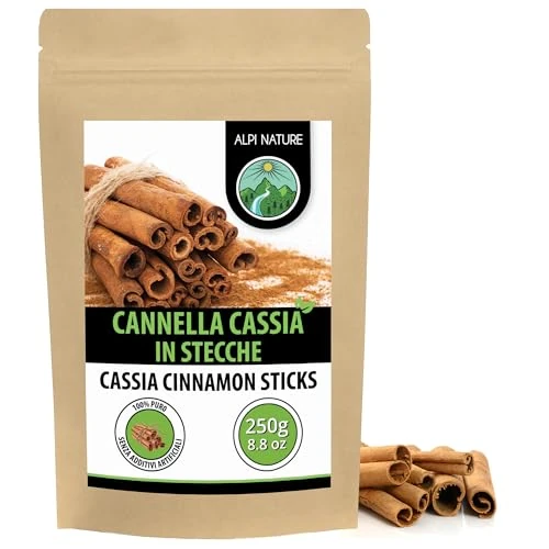Offerta a tempo: Alpi Nature Cannella Stecche 250g, Cannella Bastoncini di Cassia da 60mm, Circa 75-77 per Confezione - 0.00% da 11.99 € a 11.99 €