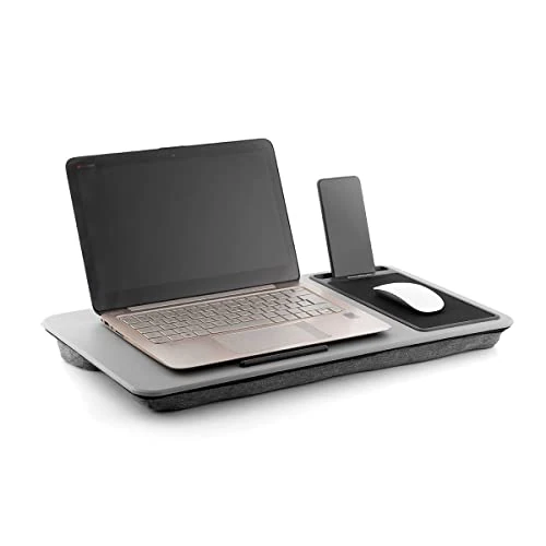Oferta limitada: InnovaGoods® Soporte portatil con cojín, Mesa Auxiliar XL Deskion, Soporte para Ordenador portatil cómoda y ergonómica, con Alfombrilla de ratón, Cojín Doble Almohadilla con Inclinación óptima. de 29.90 € a 28.99 € (ahorro 3%)