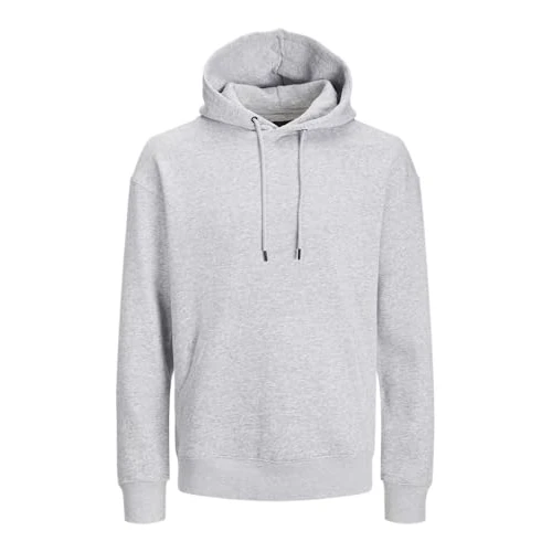 Oferta limitowana: JACK & JONES Męska bluza z kapturem, jednokolorowa bluza z kapturem, jasnoszary melanżowy, XL z 113.99 zł na 113.99 zł (oszczędź 0.00%)
