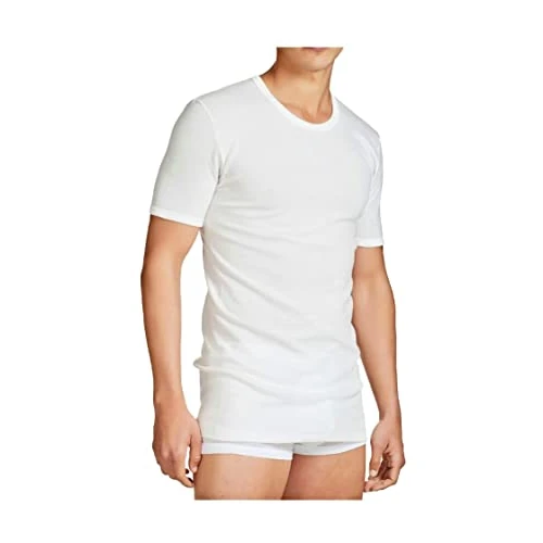 Liabel Camiseta interior para hombre, de lana de algodón, 80 % lana, oferta 2-3-6 piezas, cuello redondo, camiseta interior térmica, 8033, 2 piezas de lana blanca, XXL