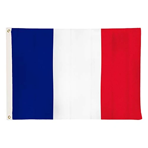 Aricona Drapeau France 60x90cm – français - résistant aux intempéries, avec œillets en laiton, 100% polyester, coutures doubles robustes et couleurs éclatantes – pour extérieur