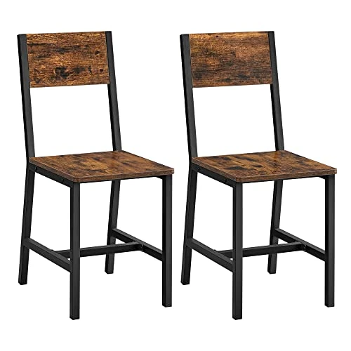 Zeitlich begrenztes Angebot: VASAGLE Esszimmerstühle, Küchenstühle, 2er Set, Metallrahmen, für Esszimmer, Wohnzimmer, Küche, vintagebraun-tintenschwarz LDC092B01V1 von 49.99 € auf 41.99 € (16% Rabatt)