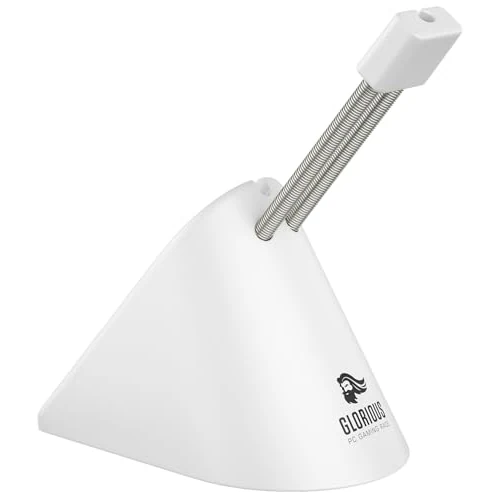 Glorious Gaming Mouse Bungee – kompatybilny z wszystkimi myszkami, zapobiega ciągnięciu się kabla, regulowane ramię, jakość premium, gumowy spód – Biały