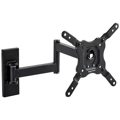 Offerta a tempo: Amazon Basics, Supporto da Parete per TV Orientabile, Staffa Girevole e Inclinabile per TV o Monitor Piatti e Curvi da 12-40" Fino a 36 Kg, Supporto TV, Compatibile VESA Max 200mm x 200mm, Nero - 15% da 14.99 € a 12.74 €