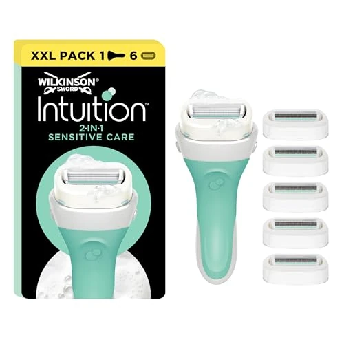 Beperkte aanbieding: Wilkinson Sword - Intuïtion Sensitive Care XXL Pack - Scheerapparaat voor dames - XXL-pak met 1 scheerapparaat + 6 navulmesjes - Bevat provitamine B5, aloë vera en vitamine E van 14.99 EUR naar 14.99 EUR (besparing 0%)
