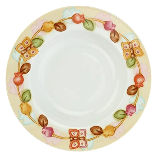 THUN - zestaw 6 płyt Grace - Linia Grace, Home Is Where Your Family Is - Kuchnia, do stołu - Porcelana - Ø 27 x 1,6 cm; Ø 23 x 4,3 cm; Ø 21 x 1,6 cm