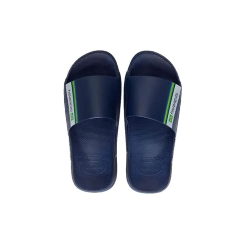 Havaianas Unisex Slide Brasil, Navy Blue, 3/4