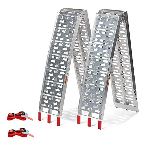 Offerta a tempo: Lospitch 2 rampe di carico pieghevoli, in alluminio, per moto, 680 kg, antiscivolo, pieghevole, per ATV, quad, auto - 0.00% da 163.39 € a 163.39 €