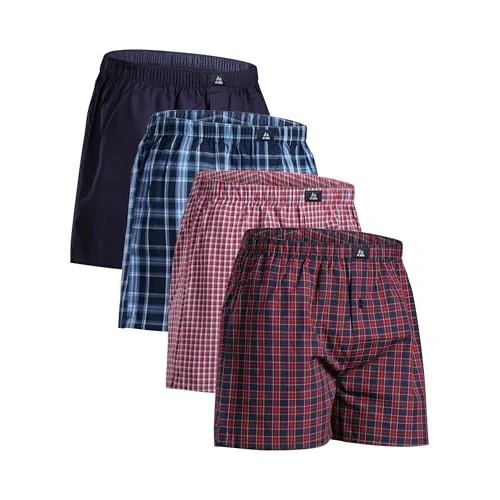 DANISH ENDURANCE American Boxershorts (4er|6er Pack), 100% Bio-Baumwolle, für Herren & Jungen, Blau/Rot Mix 4er Pack, L