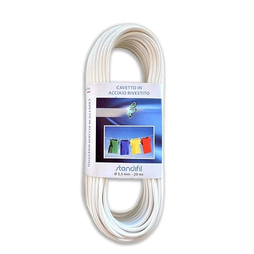 Zeitlich begrenztes Angebot: IPEA Wäscheleine 3,5 mm aus Stahl - 20 Meter - Made in Italy - Kunststoffbeschichteter Wäscheleine für den Außenbereich, Kleidung, Tüchern, Farbe Weiß – Dicke 3,5 mm von 7.99 € auf 7.99 € (0.00% Rabatt)