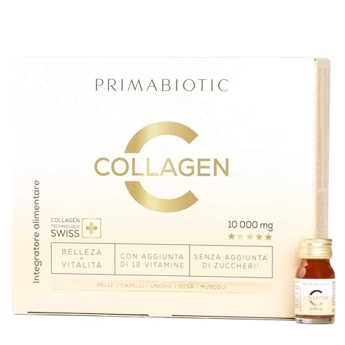 Offerta a tempo: Collagene da Bere - Primabiotic Collagen 10000 mg | 30 Flaconcini da 30 ml (900 ml) | Integratore Liquido di Alta Qualità per la Bellezza | 95% di Assorbimento | Pelle, Capelli, Articolazioni - 0.00% da 79.90 € a 79.90 €