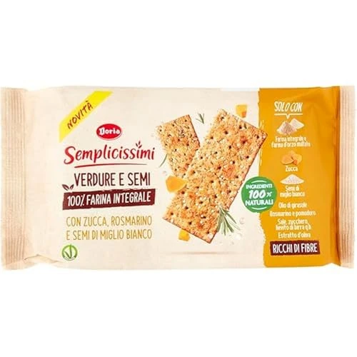 Offerta a tempo: Semplicissimi Doria Crackers Zucca e Rosmarino e Semi di Miglio Bianco, 280g - 10% da 1.99 € a 1.79 €
