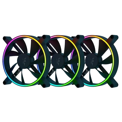 Offerta a tempo: Razer Kunai Chroma Hydraulic RGB LED PWM Perform. Fan (140mm)- Ventole idrauliche aRGB PC (Silenziose, Potenti, collega fino a 8 ventole, Supporto controller ventola PWN, Chroma aRGB) 3 ventola, Nero - 71% da 159.99 € a 45.63 €
