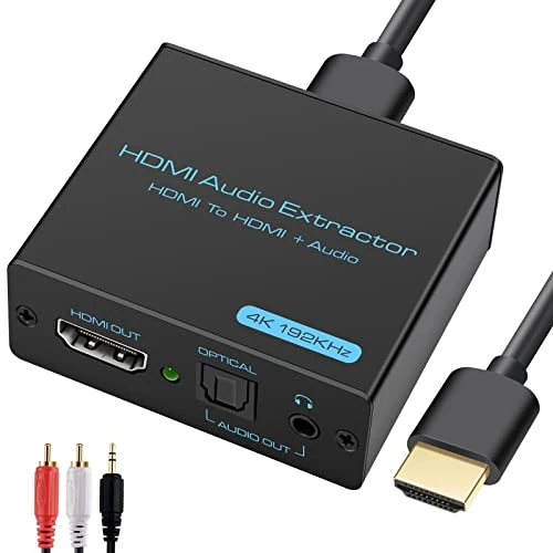 Oferta limitowana: VEDINDUST HDMI Audio Extractor 4K HDMI Optyczny Splitter Adapter Konwerter 3,5 mm Stereo + L/R wyjście audio obsługuje 5.1 HDCP 3D 1080P Dolby Digital DTS PCM z 103.99 zł na 103.99 zł (oszczędź 0.00%)