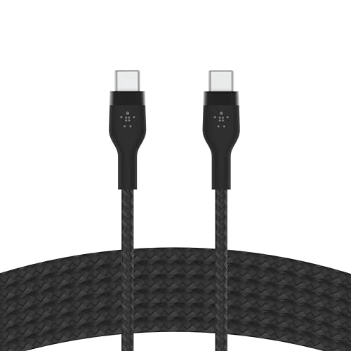 Offre limitée : Belkin BoostCharge Pro Flex câble à gaine tressée USB-C vers USB-C, Certifié USB-IF, recharge Power Delivery, câble USB C pour iPhone 16, 15, MacBook, iPad Pro, Galaxy S24, Pixel, etc, 3 m, noir de 29.93 EUR à 29.03 EUR (remise 3%)
