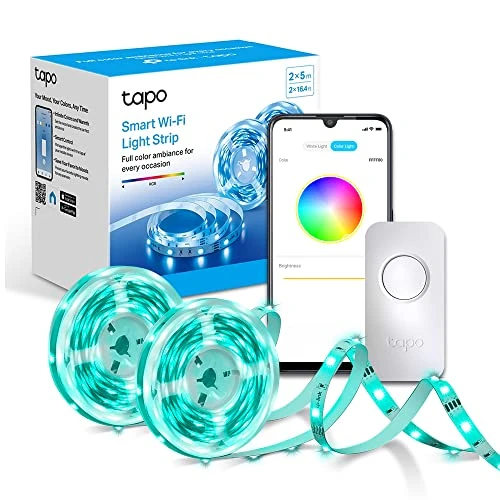 Offre limitee: Tapo Ruban LED Connecté WiFi RGB 10m (5m*2), Bande LED Chambre Multicolore, Haute luminosité et Durable, Contrôle via WiFi App, Commande vocale, Compatible avec Alexa et Google Home, L900-10 de 39.90 EUR a 39.90 EUR (economie 0%)