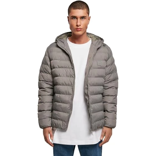 Urban Classics Giacca Invernale da Uomo con Cappuccio, Calda e Trapuntata, Piumino Adatto anche alle Mezze Stagioni Colore: asphalt, Taglia: 4XL