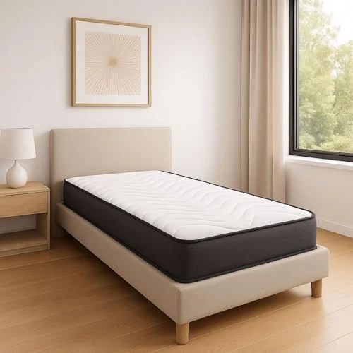 Memory-Matratze 80 x 190 Single Ilaria Orthopadisches Modell – 20 cm hoch – Hypoallergen Anti-Milben – Linderung von Druckpunkten – Single