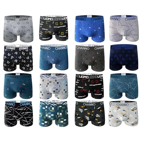 Offerta a tempo: Channo Boxer Aderenti Classici in Cotone, Colori Solidi, Comodi e Morbidi. Collezione Uomo - Confezione da 6, Sorprese, XL - 0.00% da 22.99 € a 22.99 €
