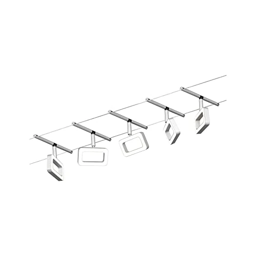 Limited-time offer: Paulmann 94481 LED Rope System Frame Basic Set 5 x 400 lm Including 5 x 4.8 W Warm White Matte Chrome Plastic Metal Lighting System 3000 K from 165.96 GBP to 165.96 GBP (save 0%)