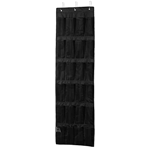 Amazon Basics Organizador para puerta, con 24 compartimientos, 47 x 6.3 x 165 cm, Negro