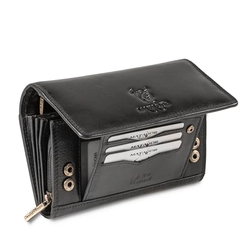 Offre limitee: MATADOR XXL Portefeuille Femme Long Grand Format en Cuir Véritable | avec Blocage RFID certifié TÜV et Boîte Cadeau | Porte-Monnaie Grande Capacité | Porte-chequiérs Grande Taille Nappa Noir de 79.95 EUR a 59.95 EUR (economie 25%)