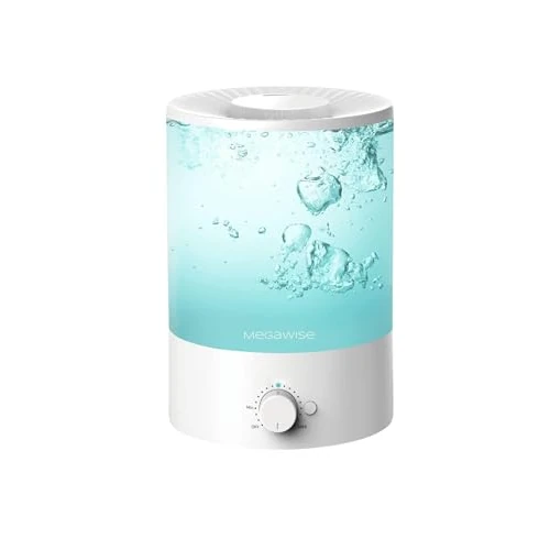Offerta a tempo: Umidificatore a nebbia fredda MEGAWISE da 3,5 l – Umidificatore a ultrasuoni con riempimento dall'alto, vassoio per oli essenziali, 7 luci notturne, spegnimento automatico, funzionamento silenzioso - 41% da 49.99 € a 29.68 €