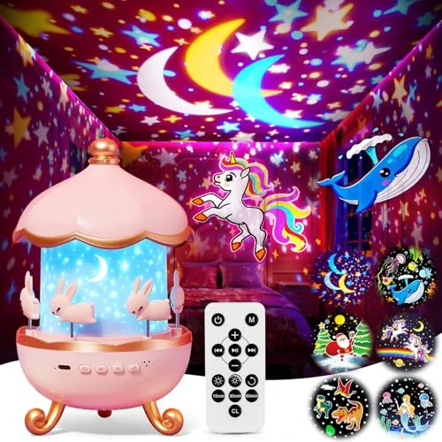 Tijdelijke aanbieding: One Fire Sterrenhemel projectorlamp, White Noise Machine Nachtlampje Kinderen, 12 kleurmodi, 6 films, projectorlamp voor slaapkamer, afstandsbediening, geluidsmachine, nachtlampjes, sterrenlicht, kamerdecoratie, cadeaus van 33.59 € 