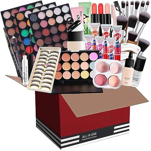 Offerta a tempo: Professional Trucchi Donna Offerta, MKNZOME 50 pezzi Set Trucchi Make Up Completo con Trousse Trucchi regalo di Natale palette ombretti professionali Rossetti Makeup Fondotinta Correttore Lipgloss - 10% da 43.99 € a 39.70 €