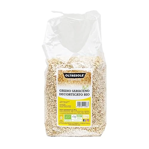 Oltresole, Grano Saraceno Decorticato Biologico 1 Kg, Cereale Crudo Non Trattato Termicamente, da Coltivazione Biologica, Confezione Ideale per Famiglie