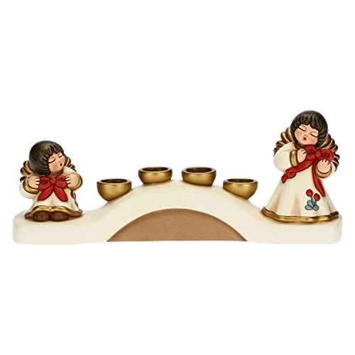 THUN - Kandelaar Engel – keramiek – kerstlijn – woonkamer, decoratie van het huis – 33 x 9 x 11,71 cm