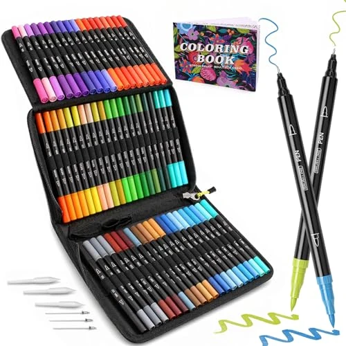 Limited-time offer: Laconile 72 Dual Tip Brush Pens Art Markers for Artists from 19.99 £ to 13.17 £ (save 34%)