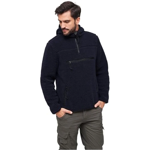 Offerta a tempo: Brandit Teddyfleece Worker Pullover, Uomo, Navy, L - 35% da 79.90 € a 51.83 €