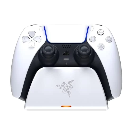 Razer Base di Ricarica Rapida Universale per PS5 - Caricabatterie Rapido per controller PS5 (Ricarica Rapida, Compatibilità Universale, Sistema a Contatto Magnetica) Bianco
