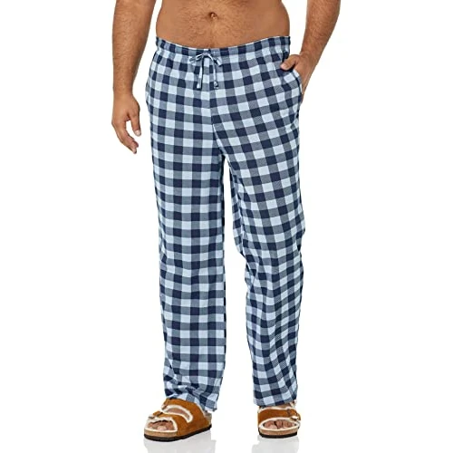 Amazon Essentials Pantalon de pyjama en tricot de coton Homme, Bleu Bleu Marine Bison, XXL