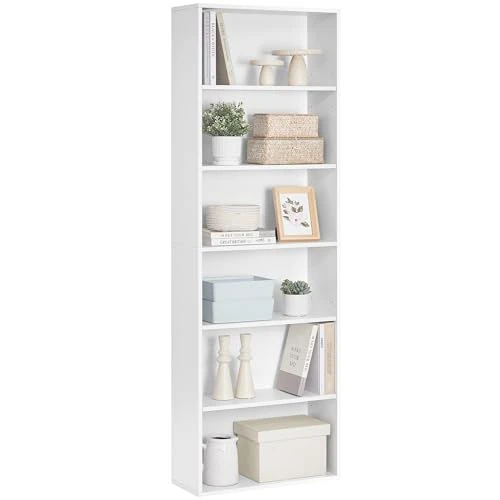 Tijdelijke aanbieding: VASAGLE Boekenkast met 6 planken voor woonkamer, studeerkamer, kantoor, slaapkamer, Scandinavische stijl, 60 x 24 x 178,5 cm, wit LBC169T14 van 72.99 € naar 72.99 € (0.00% korting)