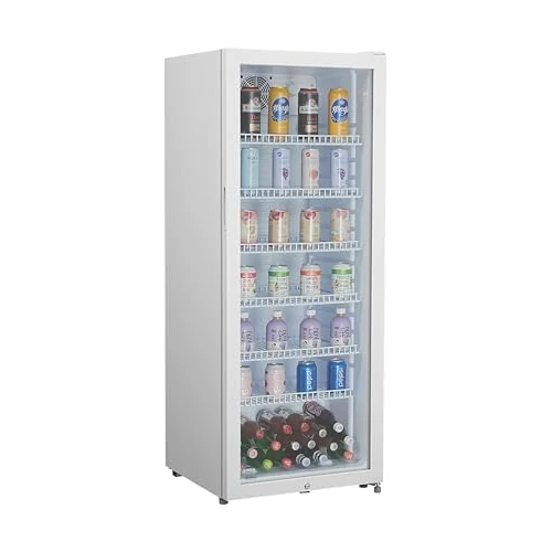 METRO Professional Frigorifero per Bevande GSC4240 con Porta in Vetro, 237 L,110 W, 220-240 V, Illuminazione a LED, 6 Ripiani Regolabili, con Serratura