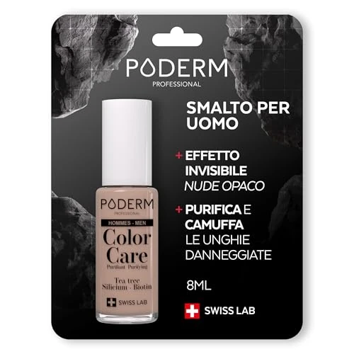 NAGELSCHIMMEL | SPECIAAL VOOR MANNEN | NAGELLAK MET TEA TREE : HUIDSKLEUR, MAT, NIET-GLIMMEND | Verzorgt en bedekt onzuiverheden | Professionele nagellak voor handen/voeten | Swiss Made