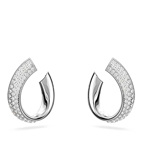 Swarovski Exist Kreolen, Rhodinierte Ohrringe mit Klaren Swarovski Kristallen
